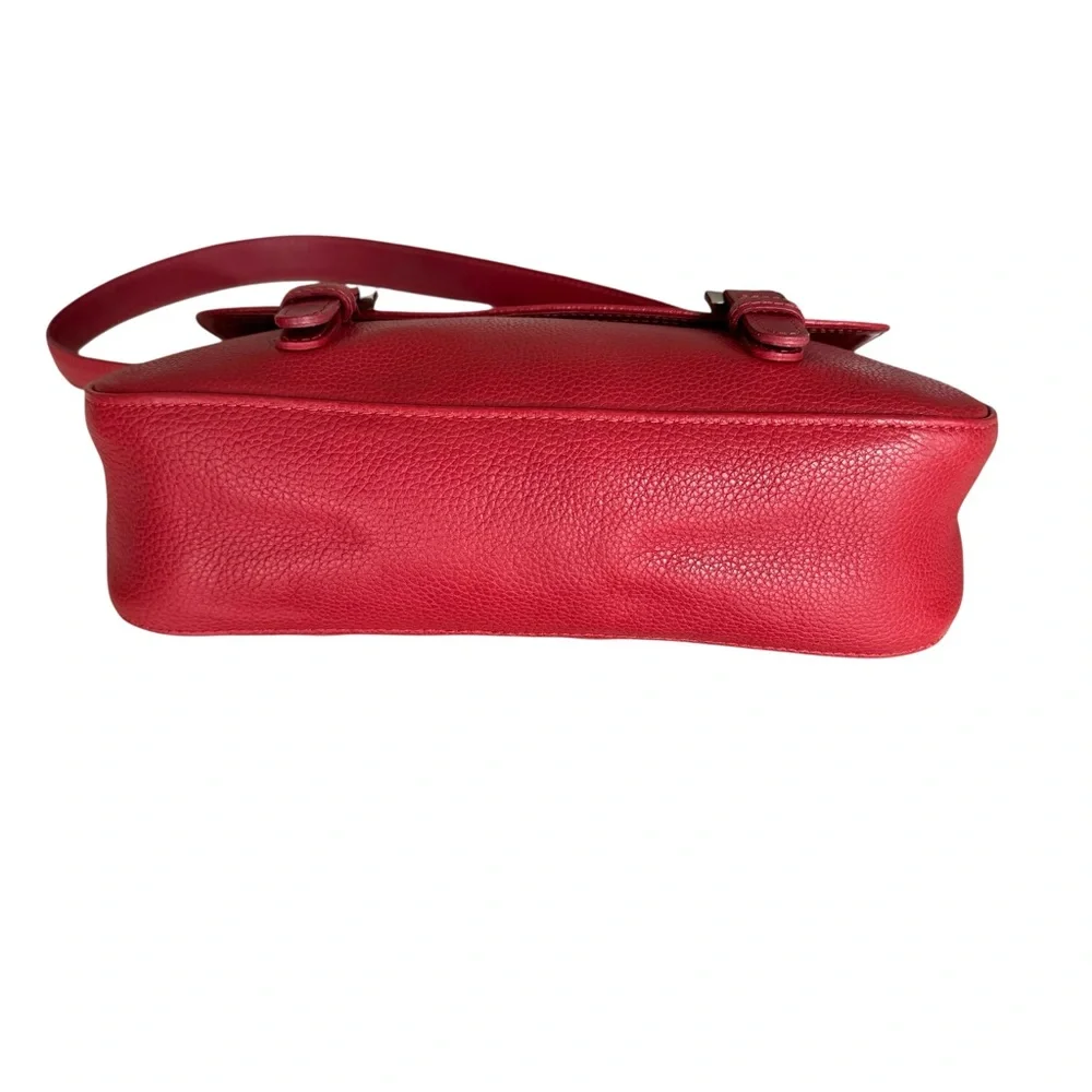Longchamp Red Leather Flap Shoulder Bag Handbag